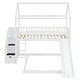 preview thumbnail 18 of 38, Friendly Design Twin Over Twin Bunk Bed with Two Drawers and Slide, House Bed with Slide
