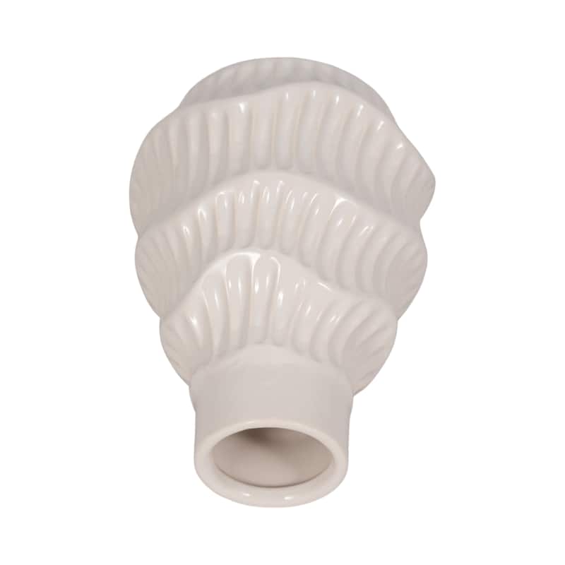 Sagebrook Home White Round Ceramic Wavy Vase