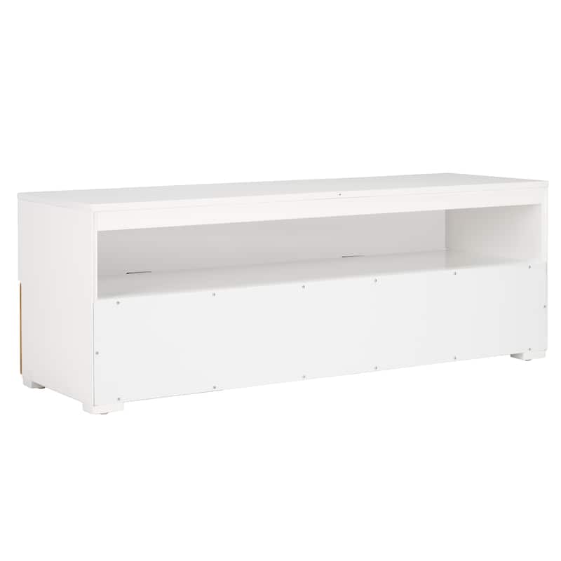SAFAVIEH Theon 2-Drawer 1-Shelf Entertainment Media Stand (Fits up to 55" Flatscreen TV) - 47.5 in. x 15.5 in. x 17 in.
