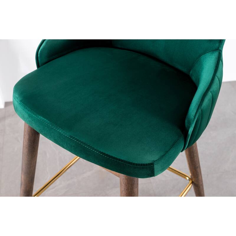 Roundhill Furniture Leland Velvet Upholstered Wingback Counter-height Stools (Set of 2)