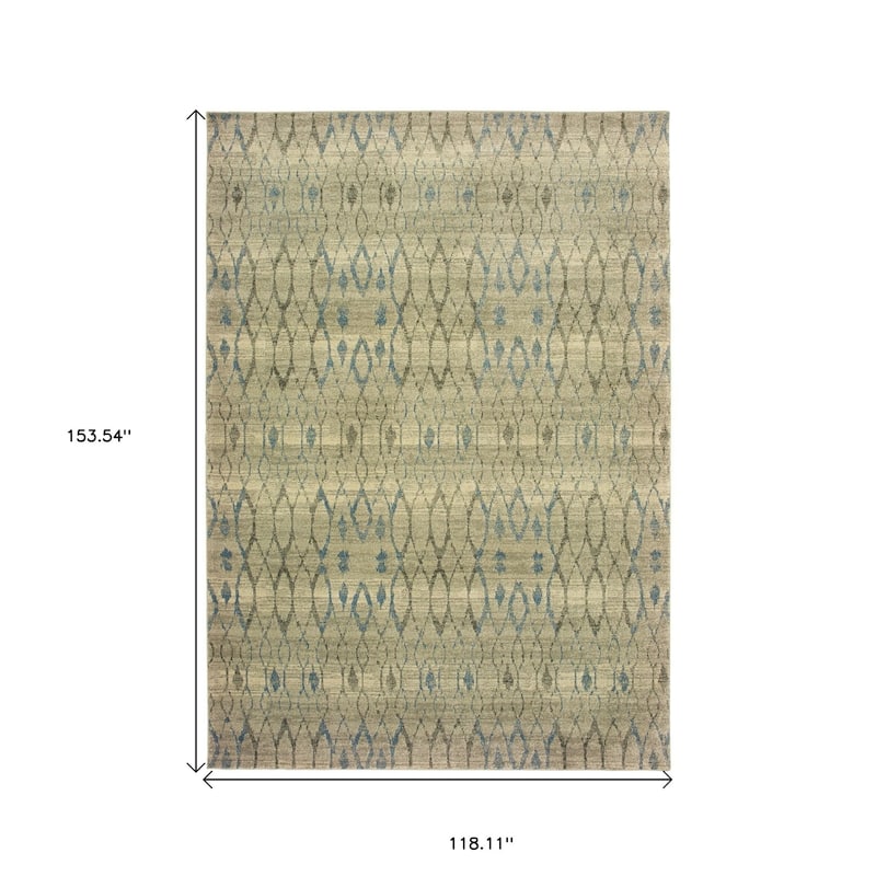 HomeRootsGeometric Scandinavian Rectangle Area Rug - 153.54' X '118.11' X '0.32