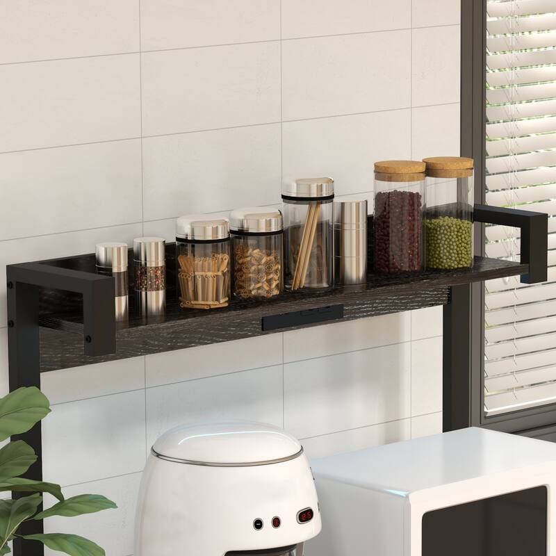 Baker's Rack with Power Outlet and LED Lights, Bakers Racks for Kitchens with Storage