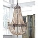 preview thumbnail 1 of 6, 8 - Light Retro Empire Conical Wood Bead Chandelier Brown/Cream