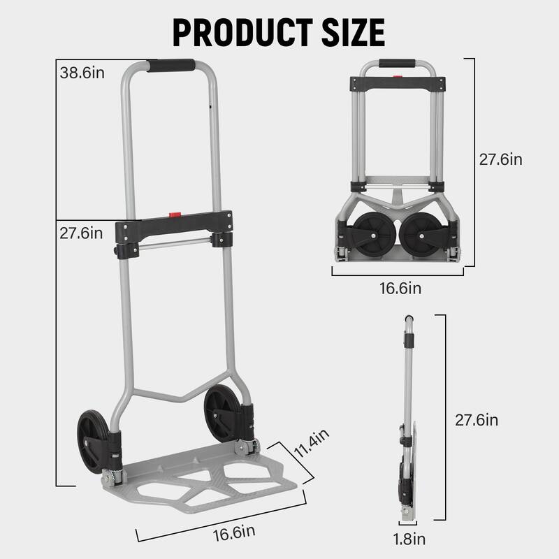 Heavy Duty Utility Cart 165 lbs Capacity Portable Foldable
