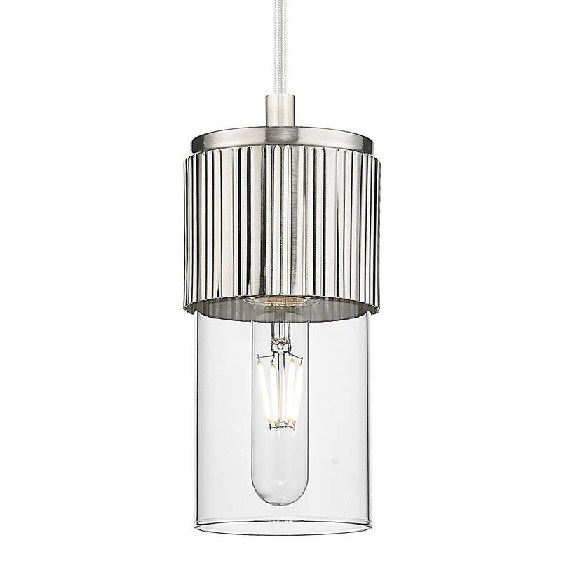 Innovations Lighting 428-1P-G428-7CL Bolivar 7" Tall Mini Pendant with - Satin Nickel
