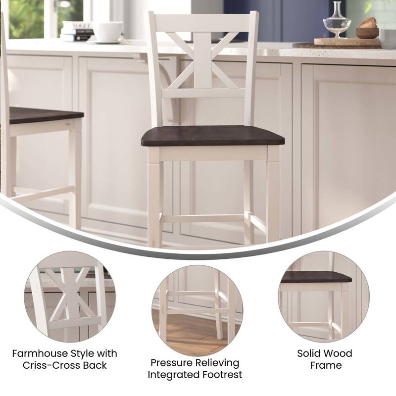 Modern Farmhouse Wooden Bar Stools