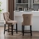 preview thumbnail 7 of 36, Carter 24" Wingback Tufted Nailhead Counter Stool (Set of 2)
