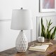 preview thumbnail 1 of 3, Livabliss Jalen Modern White Ceramic Table Lamp - 22"H x 11"W x 11"D 22"H x 11"W x 11"D - White