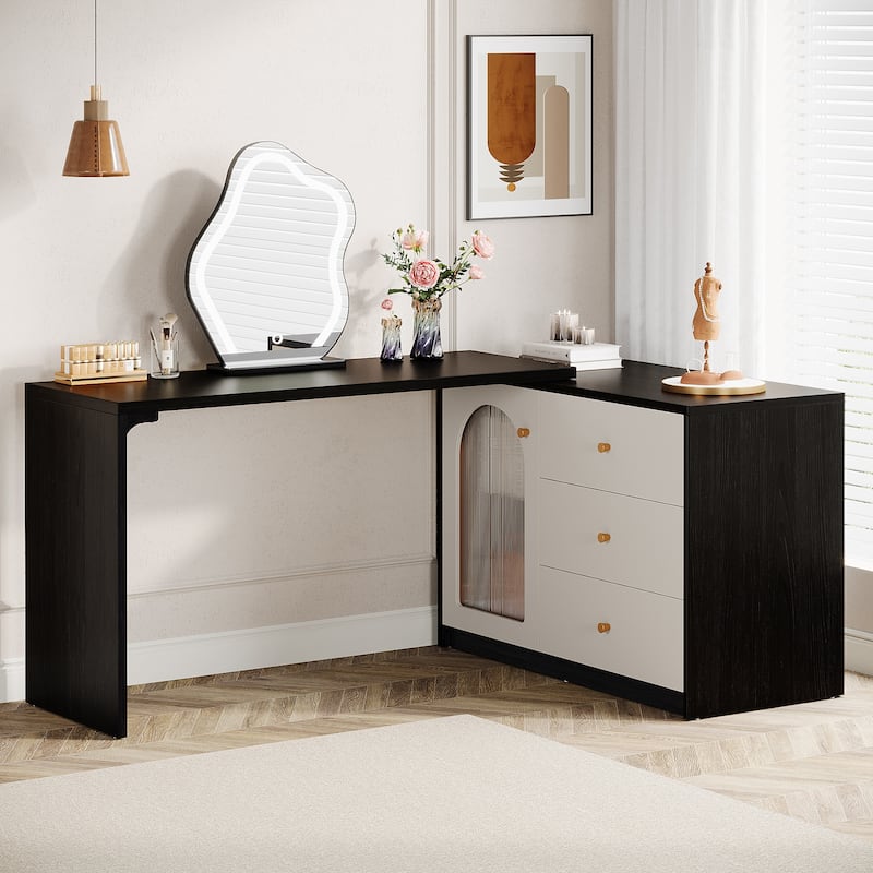 Retractable Modern Makeup Vanity for Bedroom