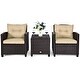 preview thumbnail 63 of 81, Costway 3PCS Patio Rattan Furniture Set Cushioned Conversation Set - See Details