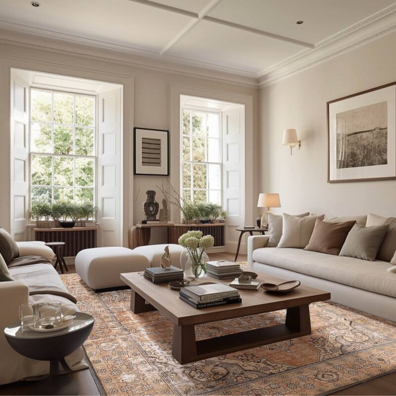 ECARPETGALLERY Hand-knotted Antalya Vintage Brown Wool Rug - 9'1 x 12'3