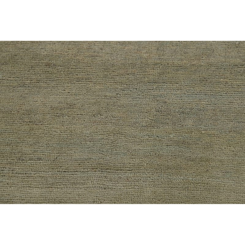 Muted Green Gabbeh Modern Rug Hand-Knotted Wool Carpet - 3'10"x 5'10"