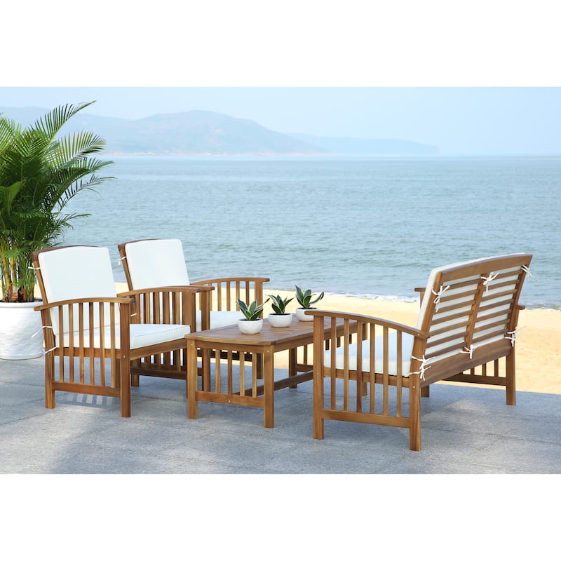 SAFAVIEH Outdoor Rocklin 4-piece Conversation Patio Set