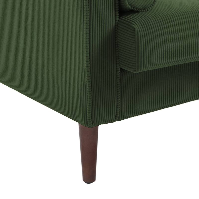 62.5'' W Corduroy Couch Upholstered Square Arm Sofa