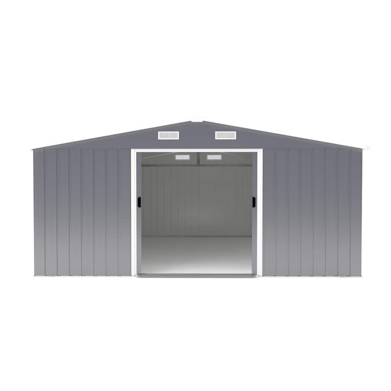 10*12ft 0.25mm Steel Plate, Surface Protective Film, Two Daylight Windows, Two Colors Can Be Freely Selected Storage Sheds