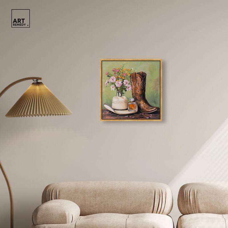 Spring Green Cowboy Necessities Canvas by Art Remedy