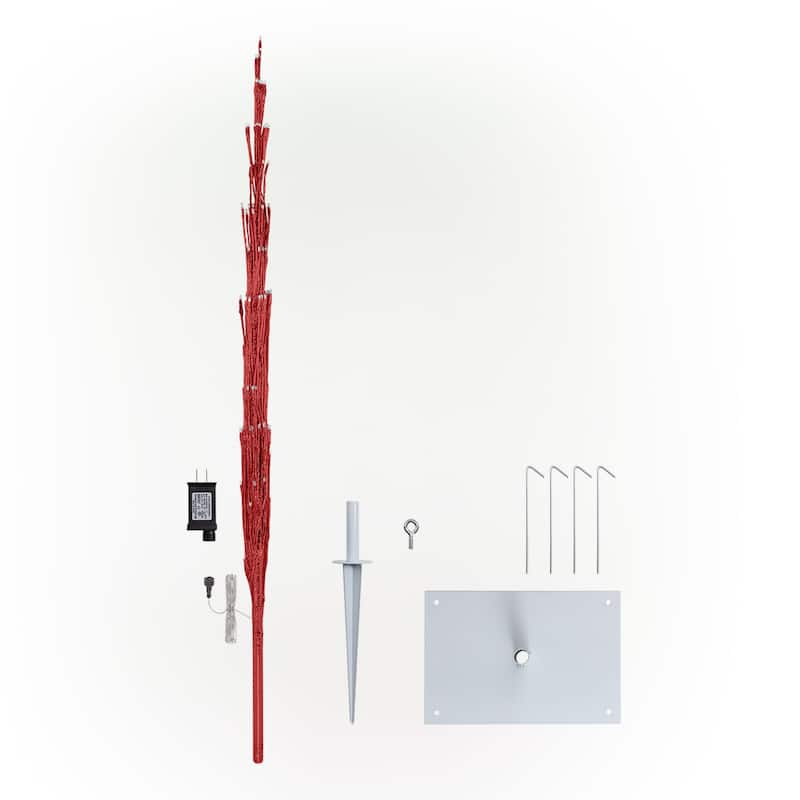 Alpine Corporation 60"H Indoor/Outdoor Artificial Christmas Tree with LED Lights