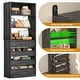 preview thumbnail 20 of 34, 80'' H x 21.3'' W Wood Standard Bookcase with 4 Drawers,Morden Freestanding Storage and Display Bookshelf