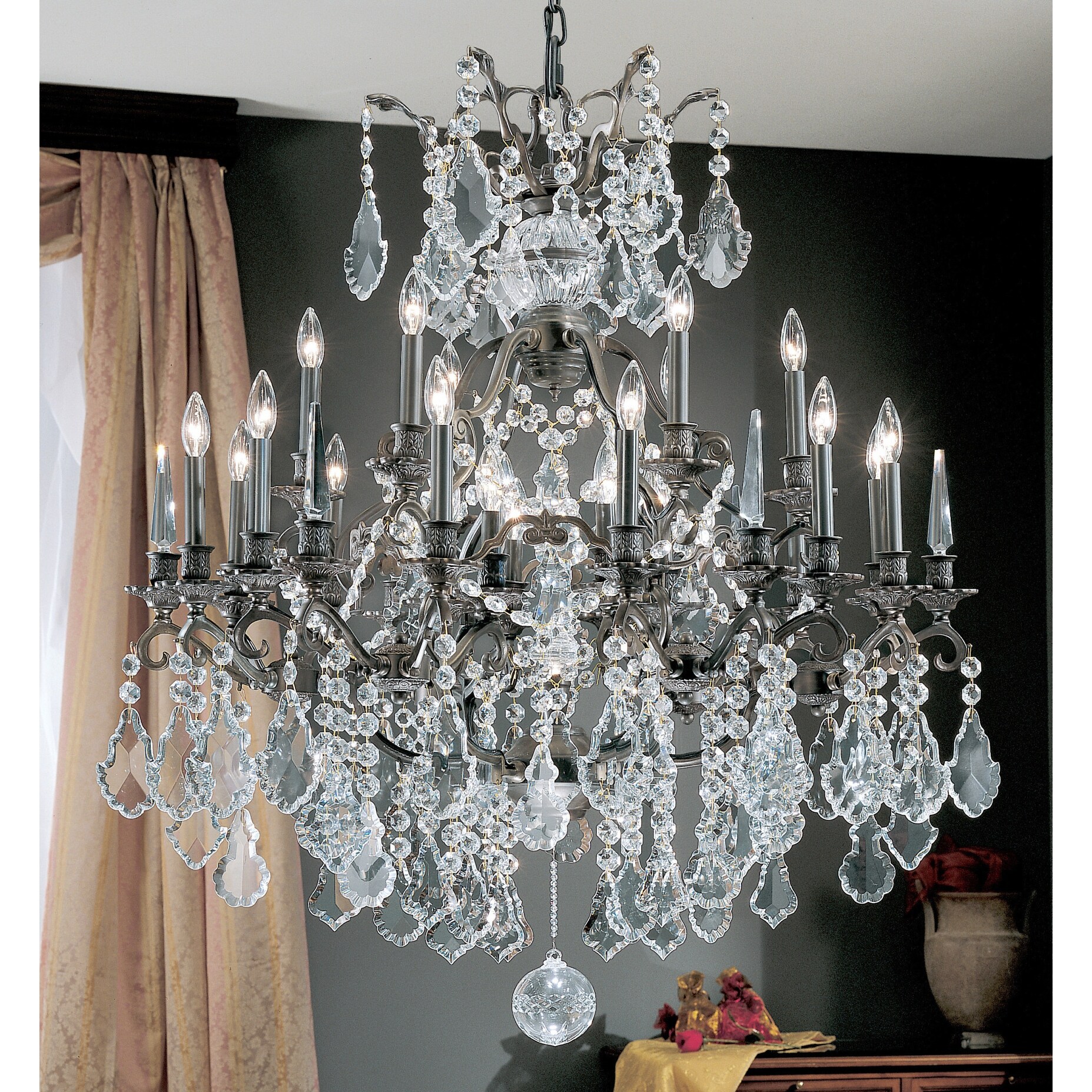 Classic Lighting 8025  42" Crystal Cast Brass Chandelier from the Versailles Collection - Chandeliers For Bedrooms by Overstock.com
