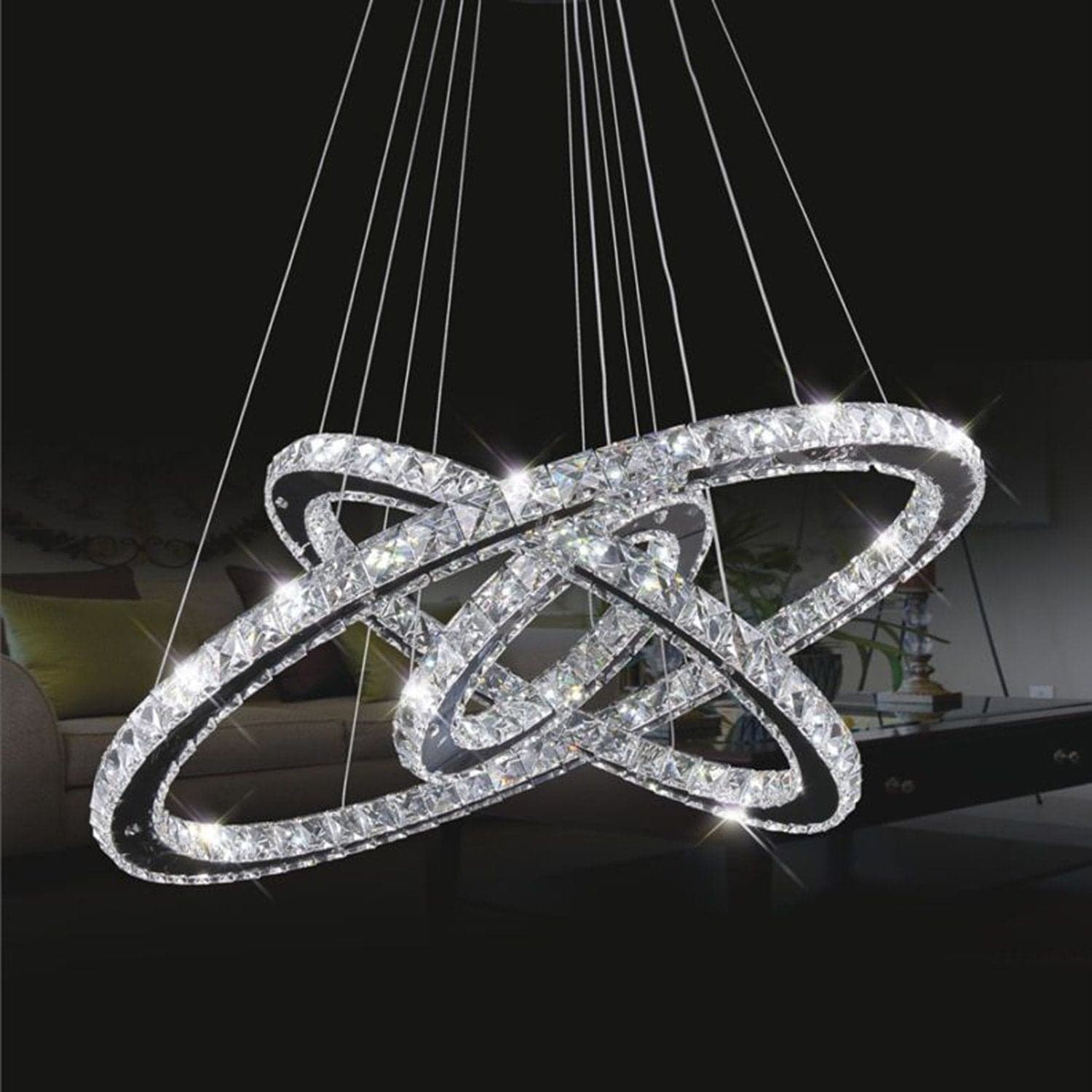 3 ring deals crystal chandelier