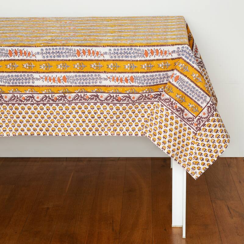 Couleur Nature Provence Avignon Tablecloth - Dijon/Blue - 71" x 106" - 71" x 106"