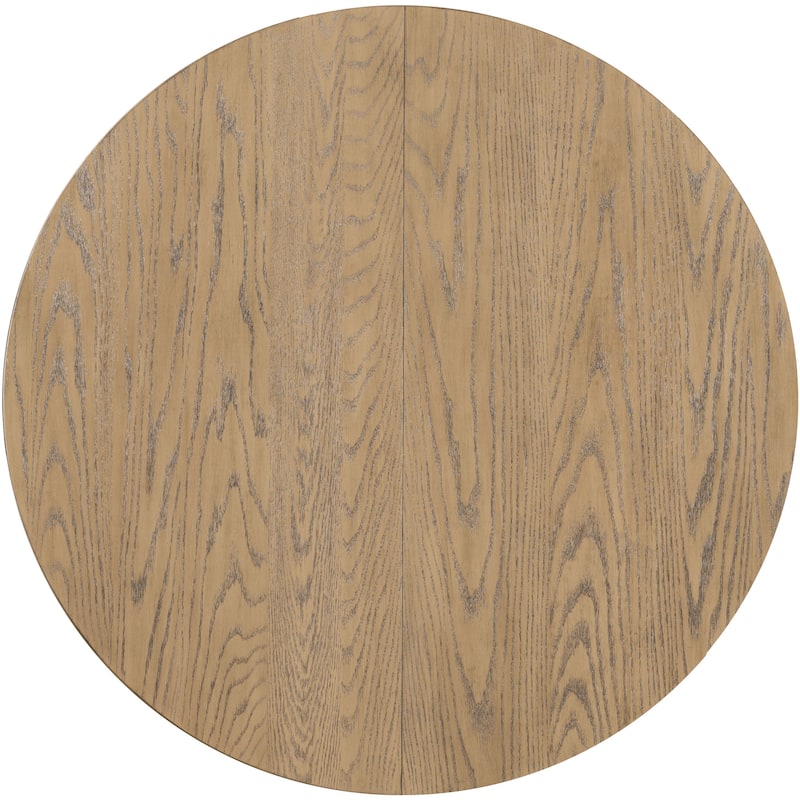 Round Extendable Dining Table With 16" Leaf Kitchen Table End Table Coffee Working Desk Solid Wood Dining Room Table