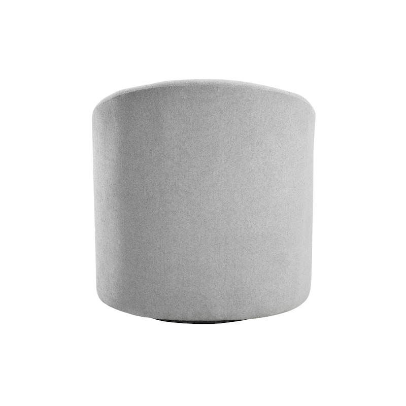 Saho Swivel Accent Chair, Barrel Style, Foam Padded, Light Gray Boucle