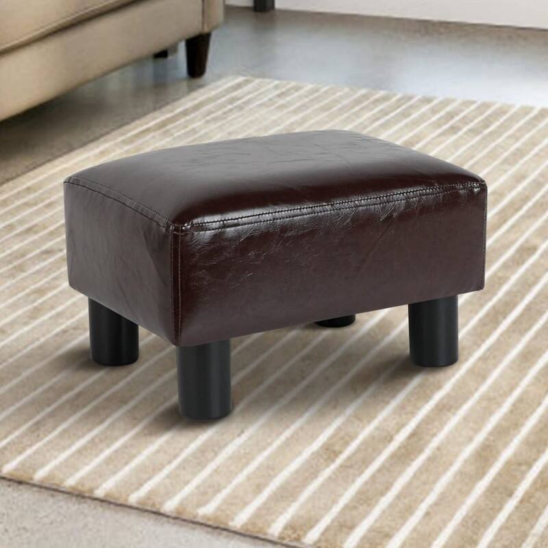 Small Ottoman Footrest PU Faux Leather