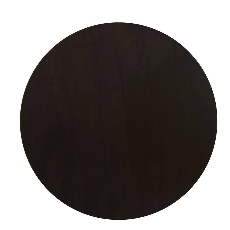 Tior Accent Table, 20 Inch Round Wood Brown Top, Gray Metal Base
