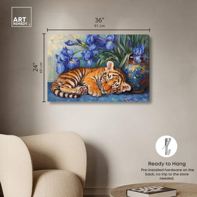 Gentle Tiger Nap Canvas by Art Remedy, Gallery Wrapped