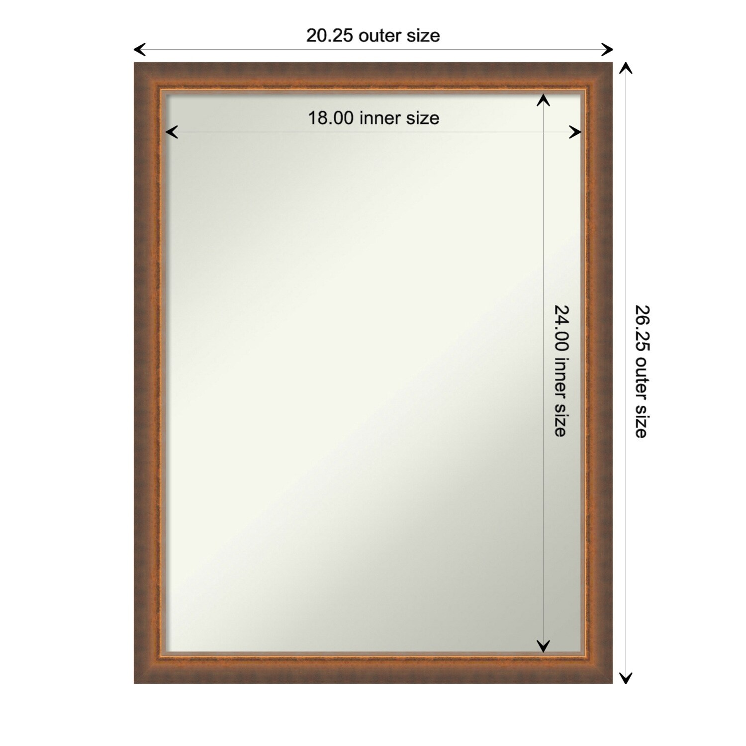 Two Tone Non-Beveled Wood Framed Wall Mirror