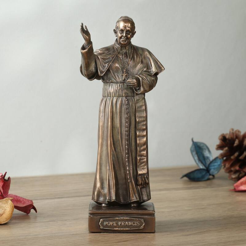 6.3" H POPE FRANCIS Statue Cold Cast Bronze - 1.97"x2.56"x6.3"