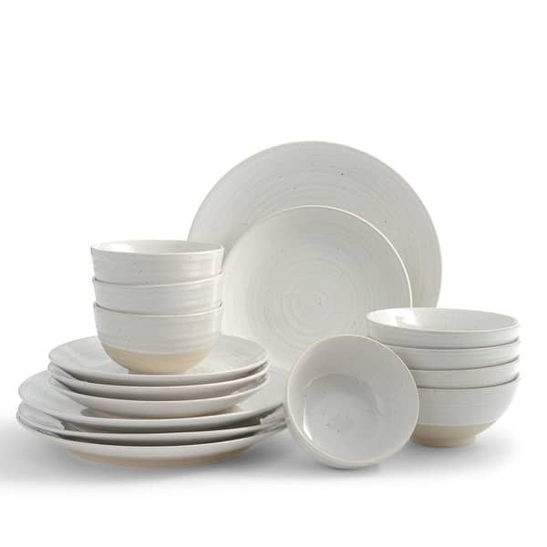 Sango Siterra Rustic White 16-Piece Stoneware Dinnerware Set