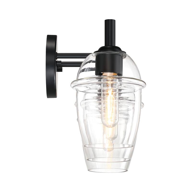 Summer Jazz 24 in. 3-Light Matte Black Vanity Light with Clear Glass Shades for Bathrooms