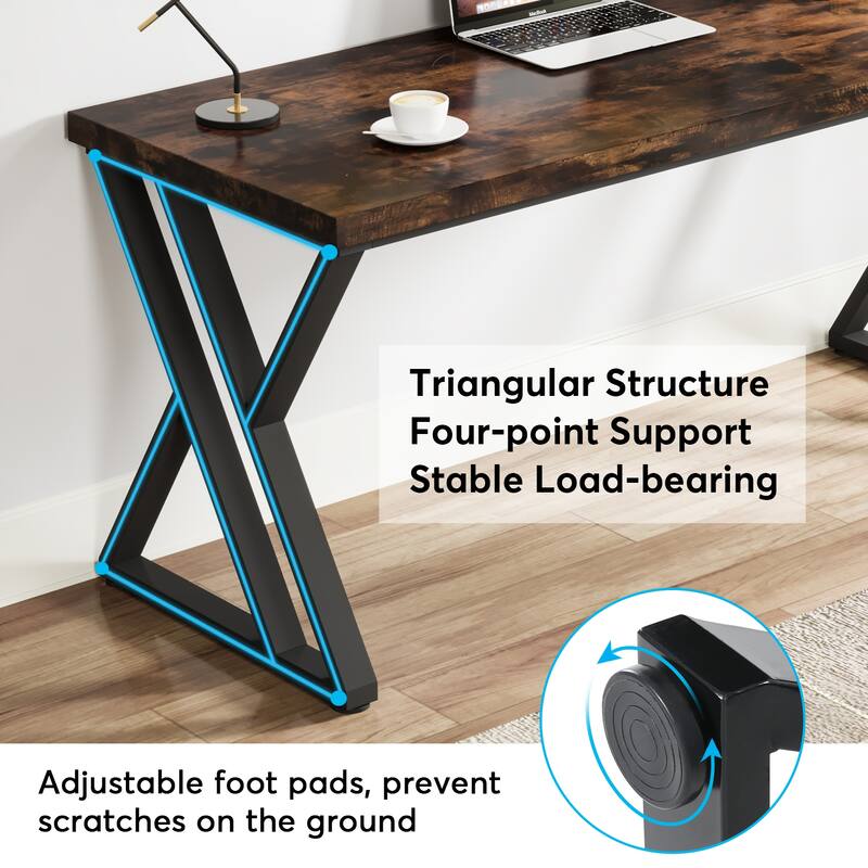 55 Inches Industrial Computer Desk for Home Office