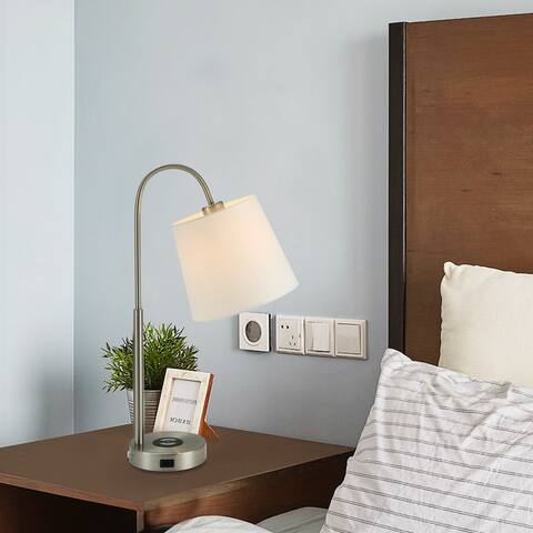 25in. Cedar Hill Wireless Table Lamp with USB-C and USB Charging Ports - 25