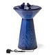 preview thumbnail 32 of 34, Glitzhome 27.5"H LED Turquoise Two Birds Embossed Ceramic Fountain