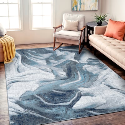 World Rug Gallery Abstract Wave Contemporary Area Rug