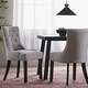 preview thumbnail 3 of 70, Cheney Contemporary Tufted Dining Chairs (Set of 2) by Christopher Knight Home - 21.50" L x 25.00" W x 36.00" H Light Grey