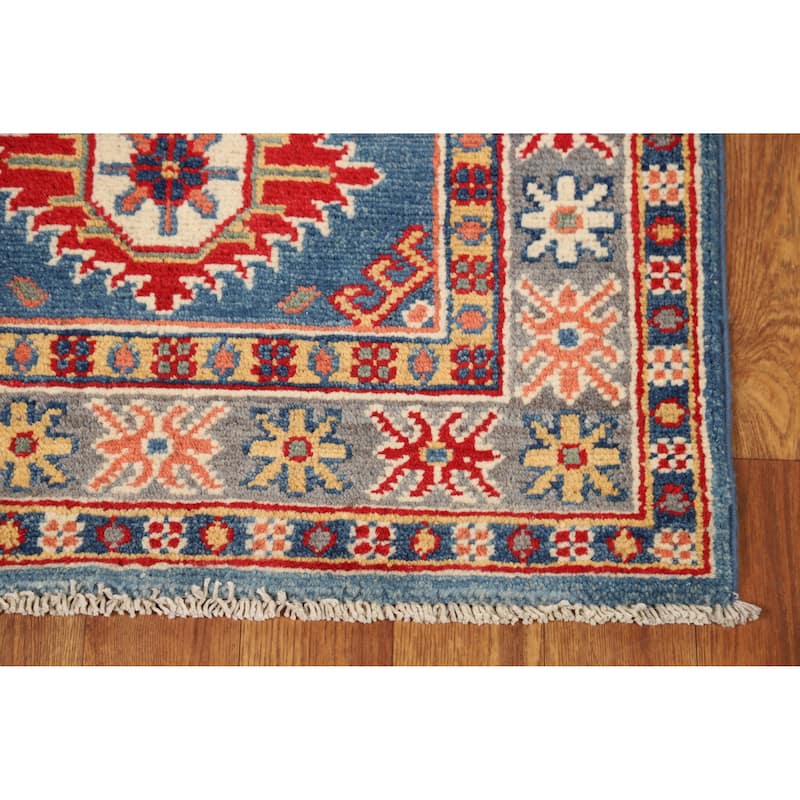 Geometric Kazak Oriental Rug Handmade Foyer Wool Carpet - 2'0"x 3'0"
