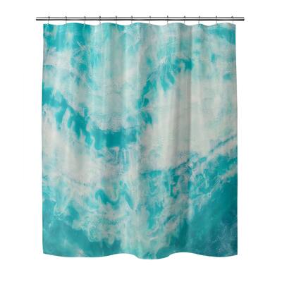 TEAL TIDES Shower Curtain By Christina Twomey