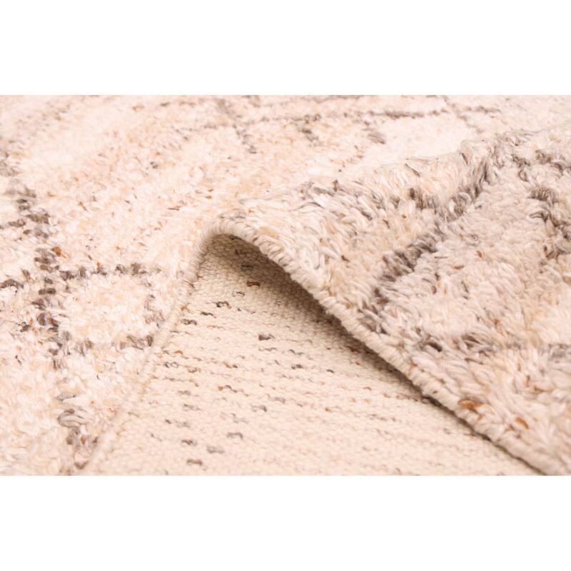 ECARPETGALLERY Hand-knotted Tangier Beige Wool Rug - 5'0 x 8'2