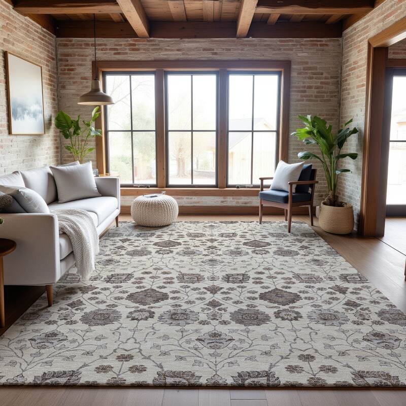 Premium Washable Super Soft Traditional Jansen Mayfield Rug - Ivory - 3' x 5'
