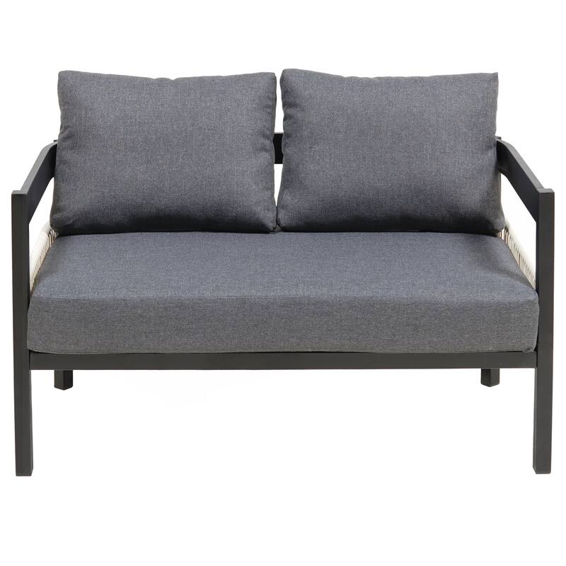 Multi-person Outdoor Iron Sofa Set with A table