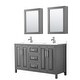 preview thumbnail 44 of 71, Daria 60 Inch Double Vanity, Cultured Marble Top, Medicine Cabinets Dark Gray, Chrome Trim, White Cultured Marble Top