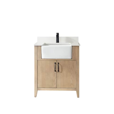 Sevilla 30" Vanity in Washed Ash with Countertop Without Mirror