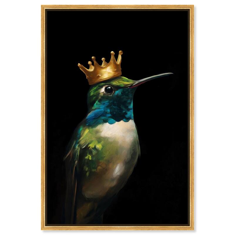 Crowned Azure Bird II Canvas by Art Remedy - Gold - 24" x 36"
