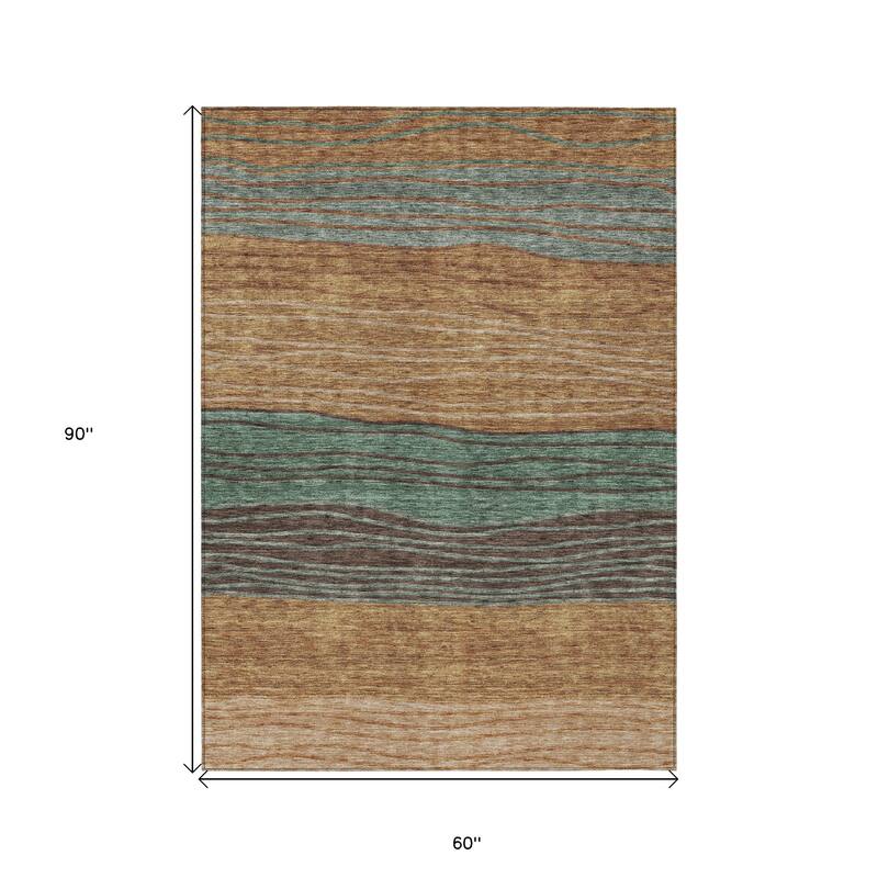 HomeRoots Striped Transitional Rectangle Outdoor Rug