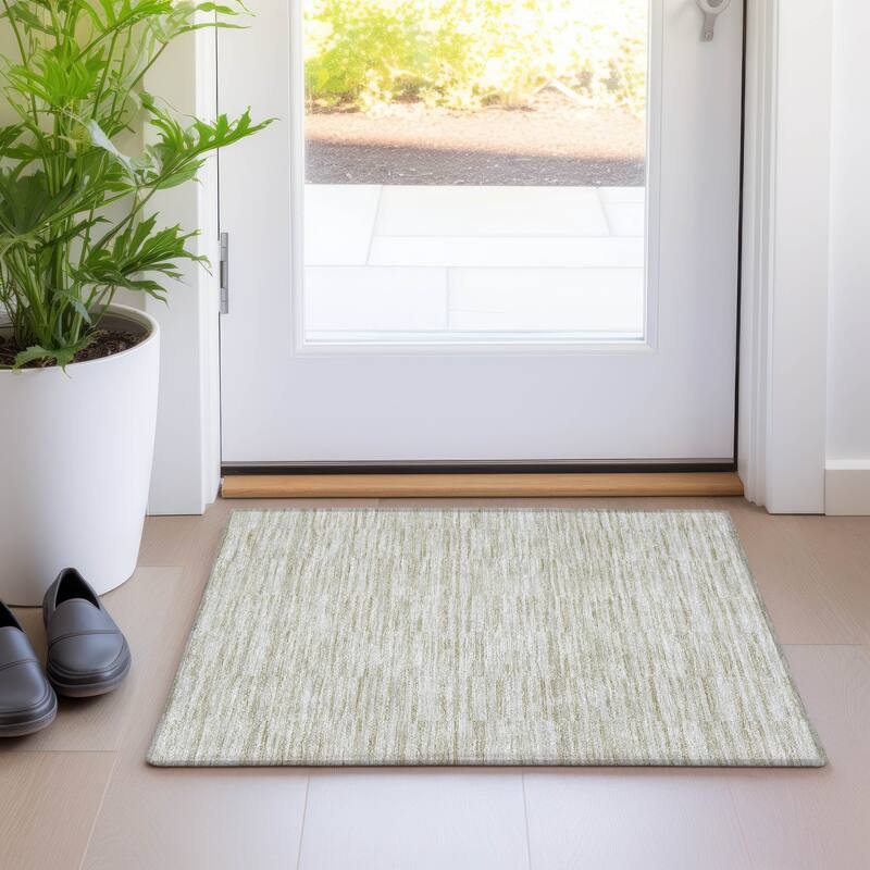 Machine Washable Indoor/ Outdoor Chantille Contemporary Blocks Rug