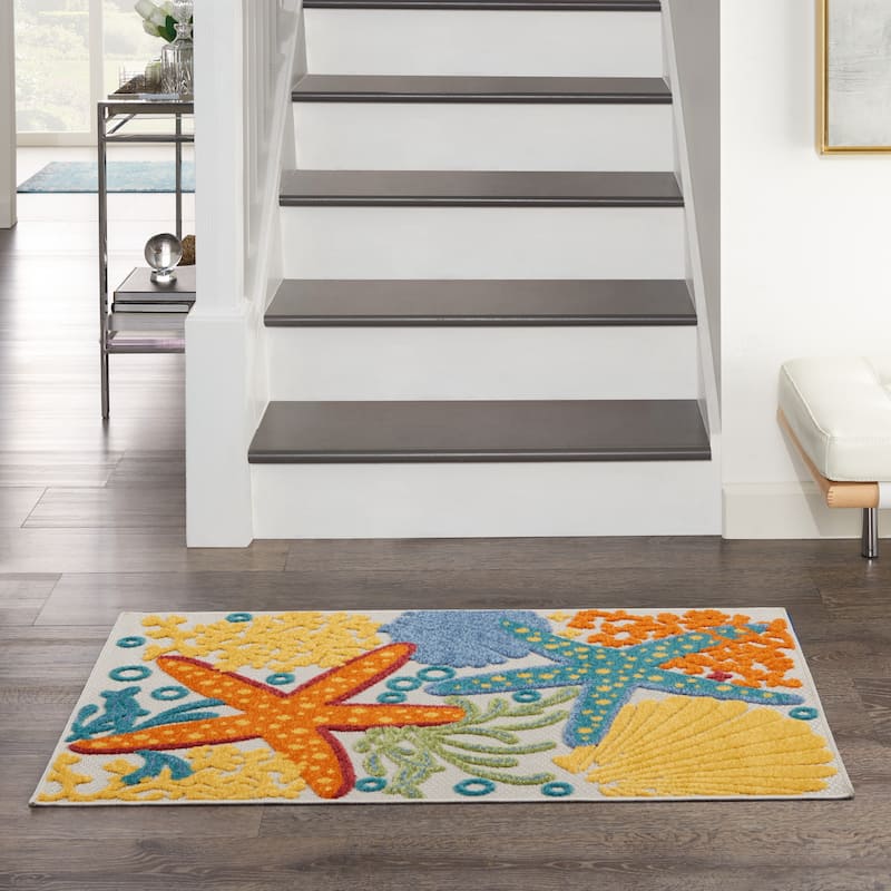 Nourison Aloha Coastal Starfish Indoor/Outdoor Area Rug